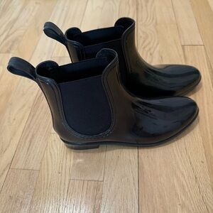 Henry Ferrera New York Black Glossy Rain Boots Size 8